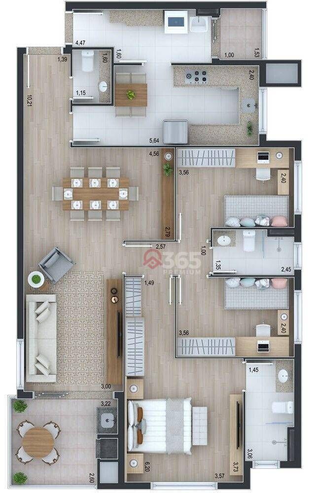 Apartamento, 3 quartos, 119 m² - Foto 2