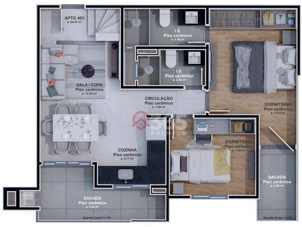 Apartamento, 3 quartos, 67 m² - Foto 3