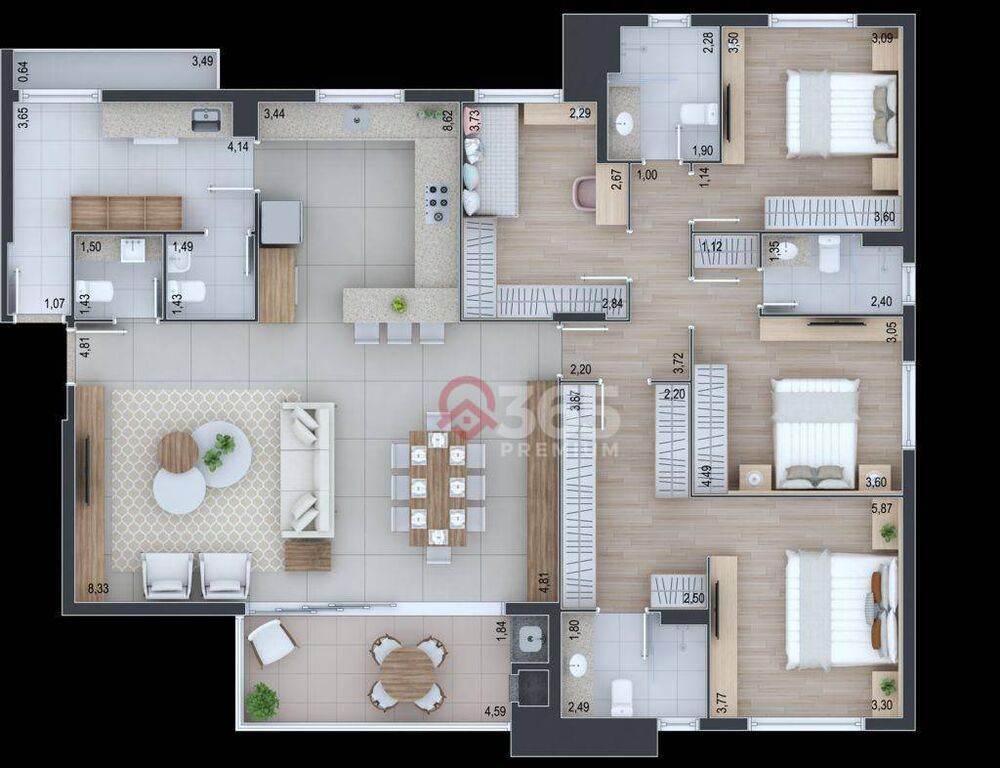Apartamento, 3 quartos, 171 m² - Foto 1