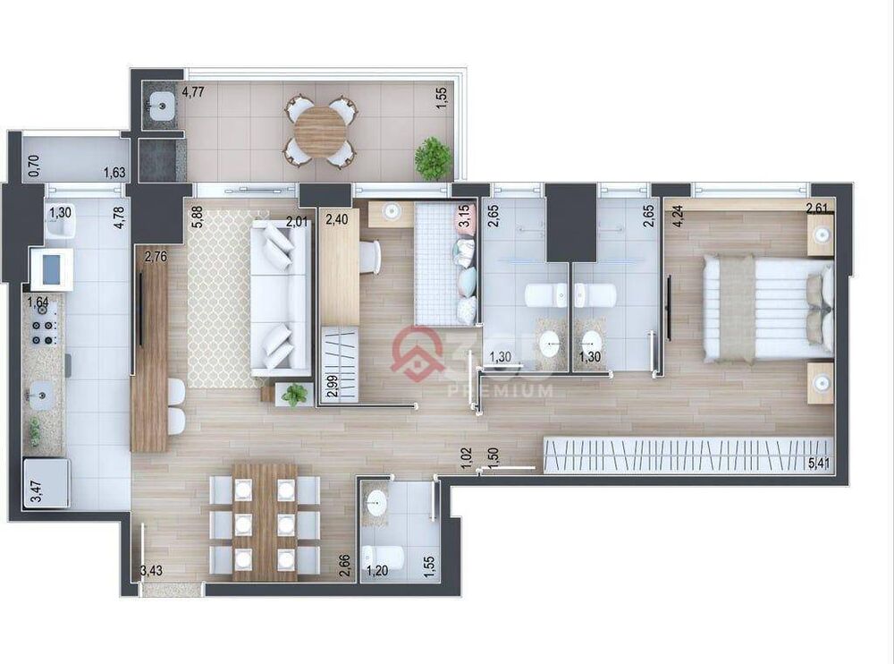 Apartamento à venda com 2 quartos, 105m² - Foto 14