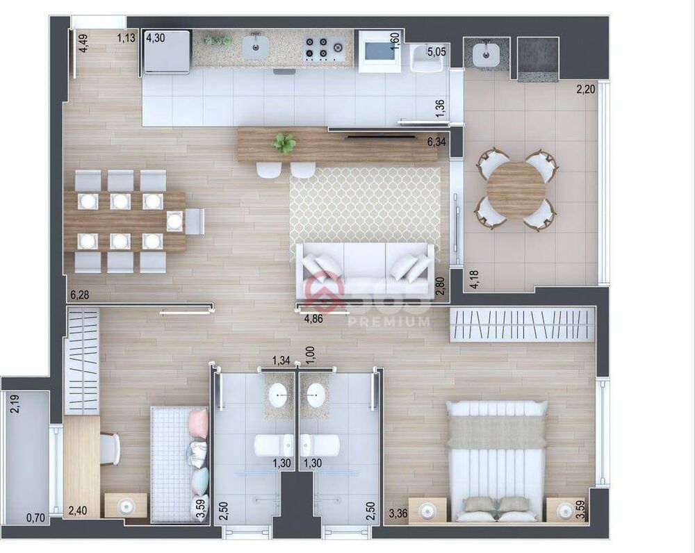 Apartamento à venda com 2 quartos, 105m² - Foto 12