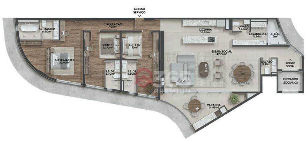 Apartamento, 3 quartos, 140 m² - Foto 1