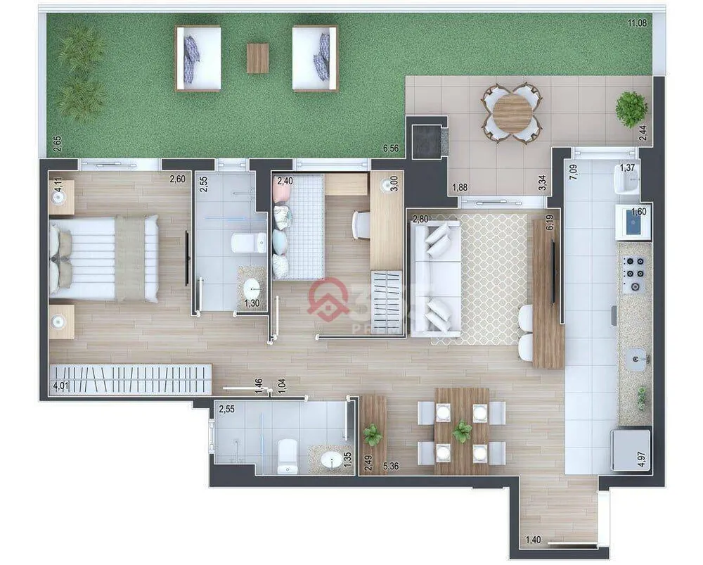 Apartamento, 2 quartos, 68 m² - Foto 2