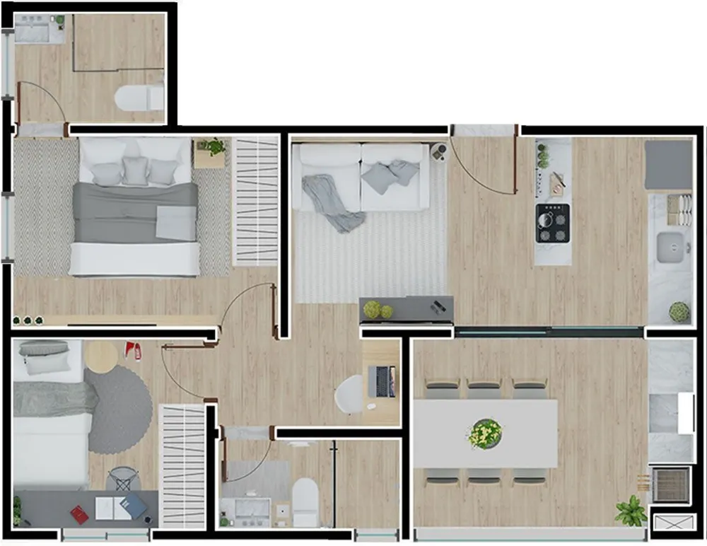 Apartamento, 2 quartos, 51 m² - Foto 3