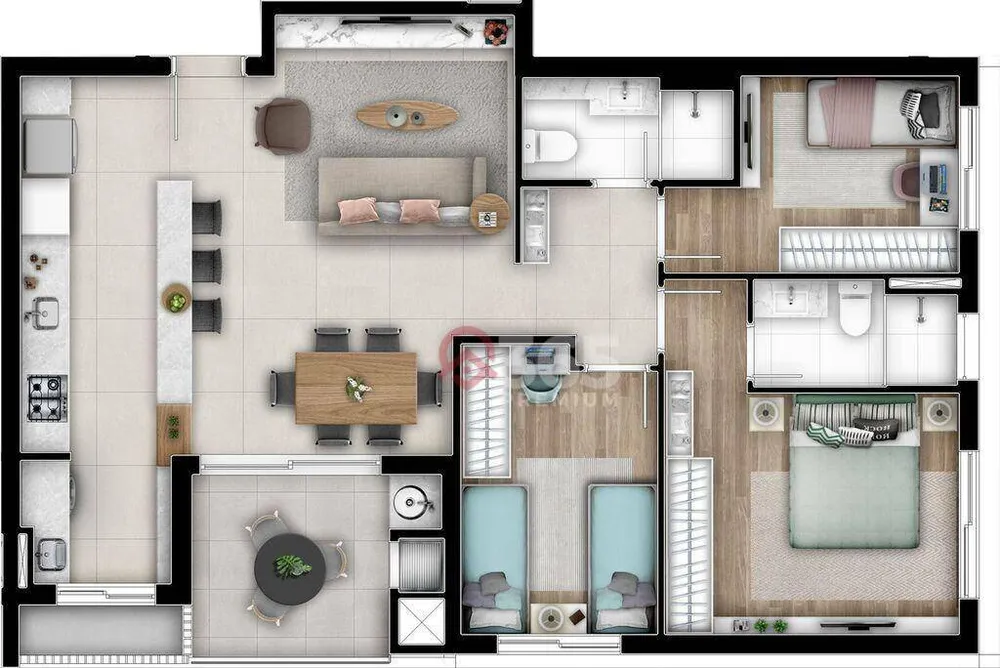 Apartamento, 3 quartos, 88 m² - Foto 2