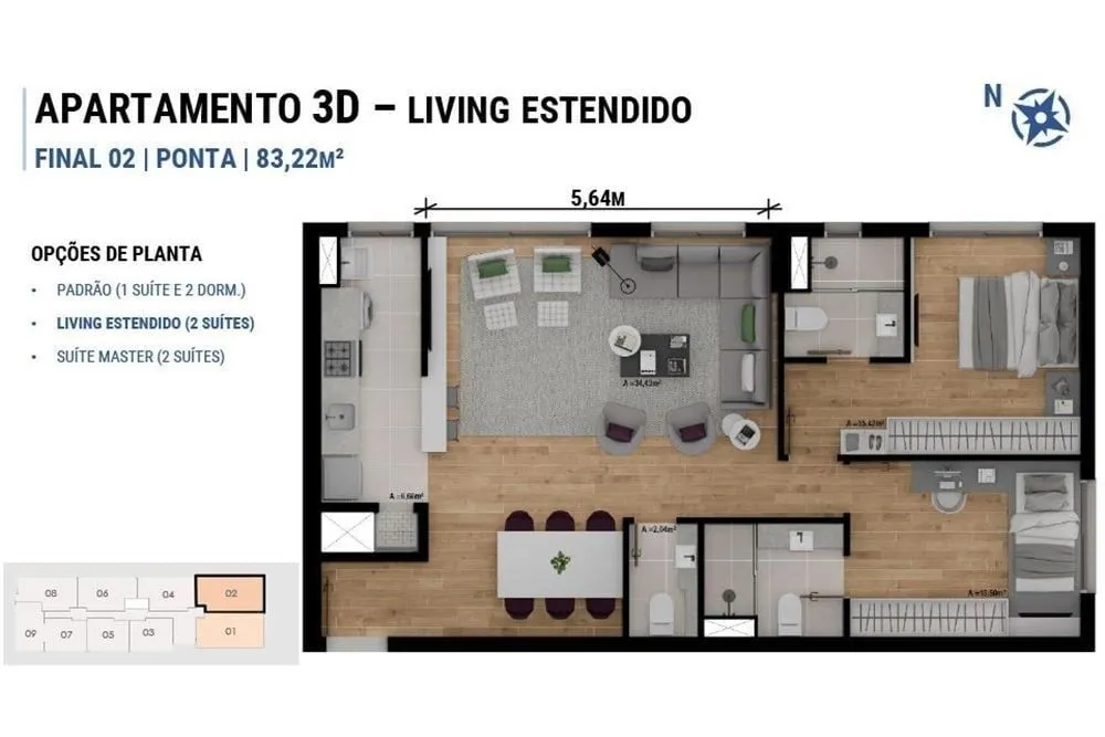 Apartamento, 3 quartos, 83 m² - Foto 8