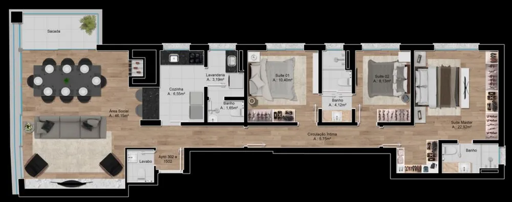 Apartamento, 3 quartos, 124 m² - Foto 11