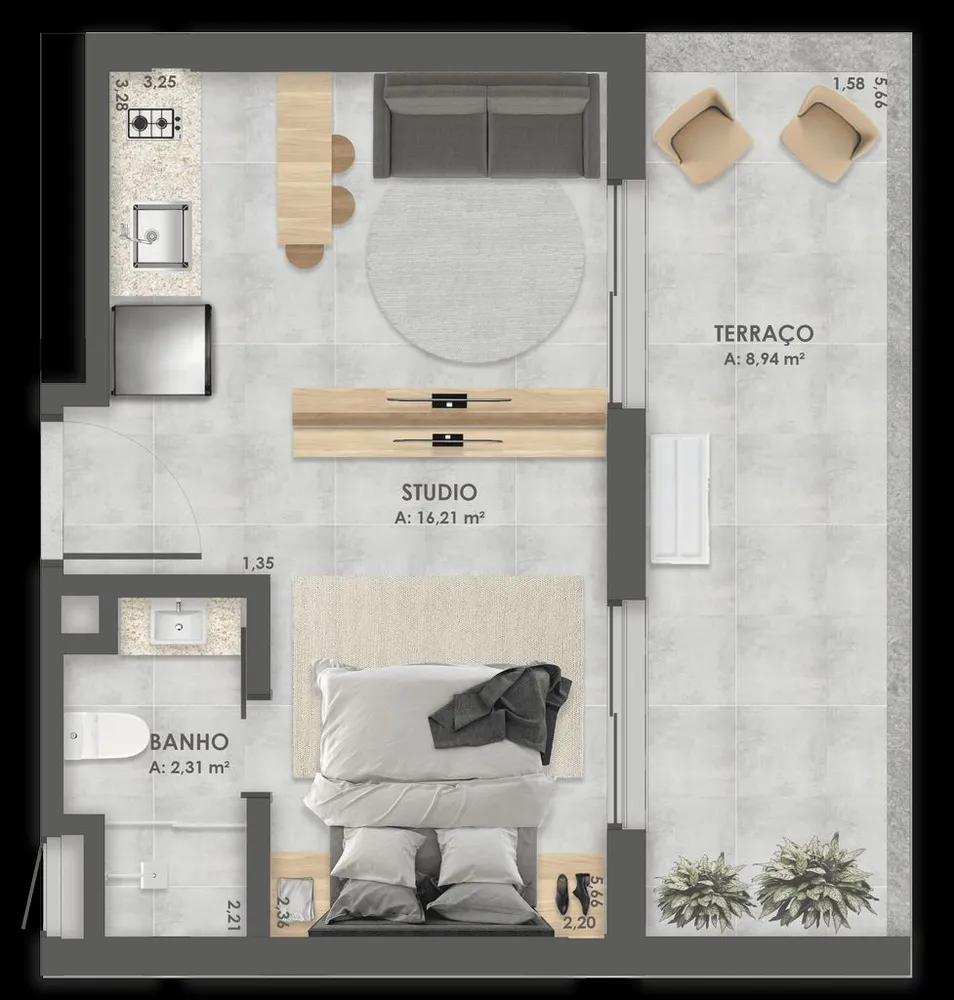Apartamento, 1 quarto, 57 m² - Foto 7