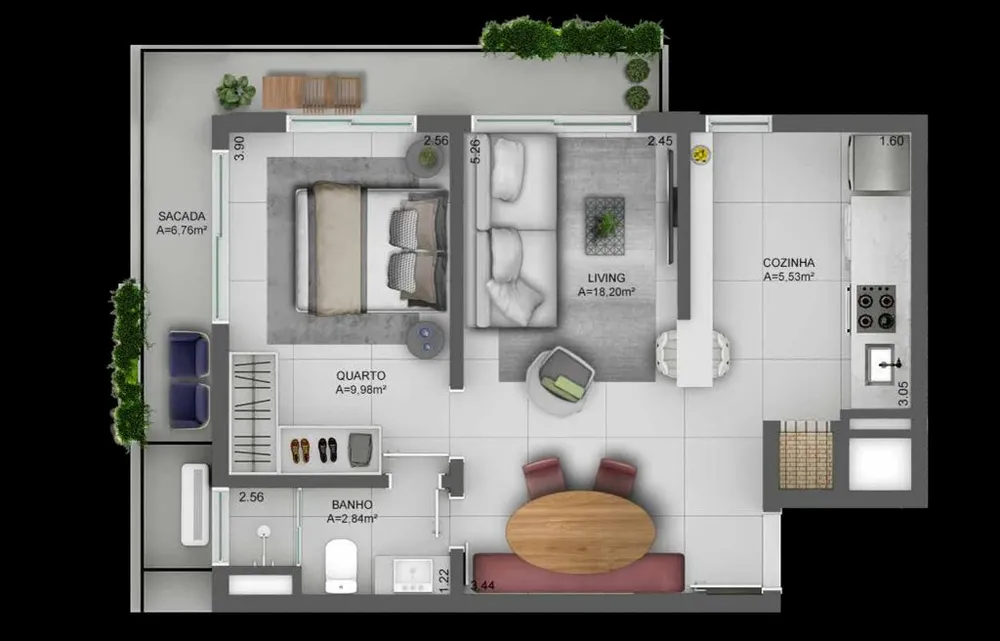 Apartamento, 1 quarto, 68 m² - Foto 5