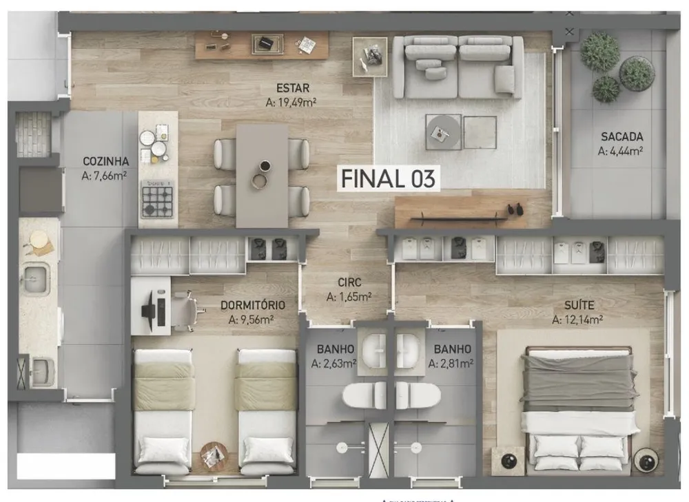 Apartamento, 2 quartos, 67 m² - Foto 11