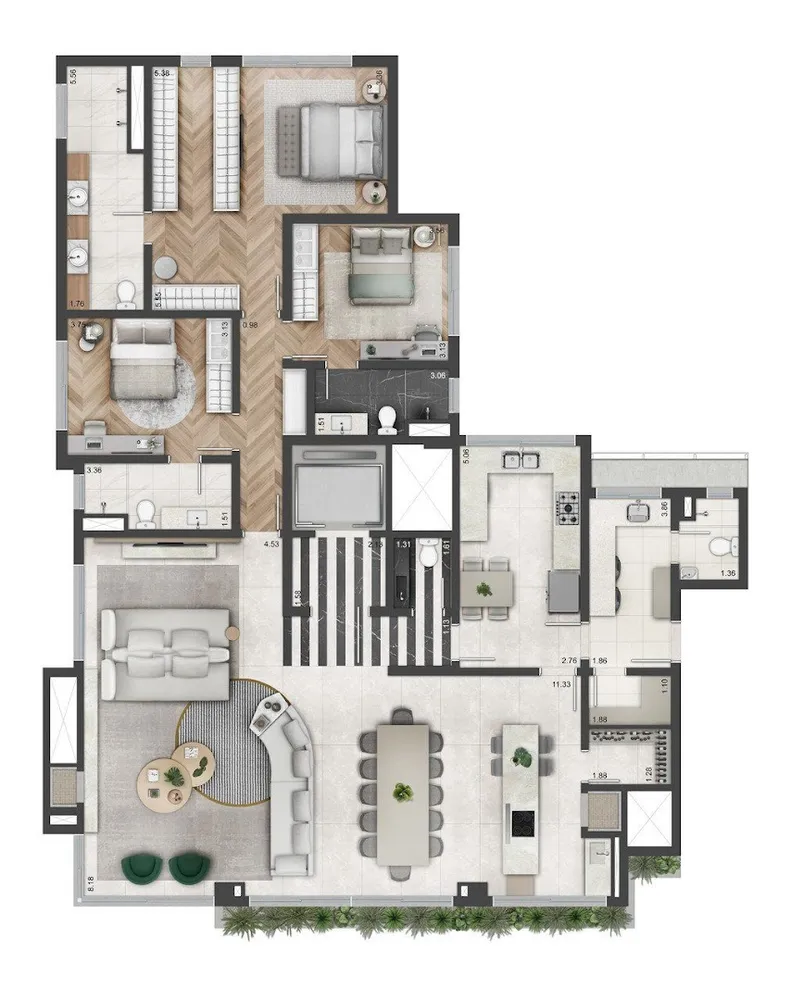 Apartamento, 3 quartos, 219 m² - Foto 2