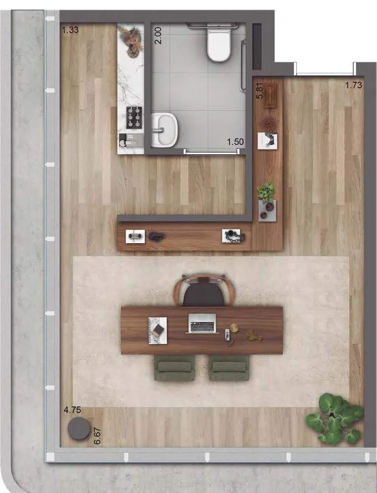 Sala-Conjunto, 31 m² - Foto 2