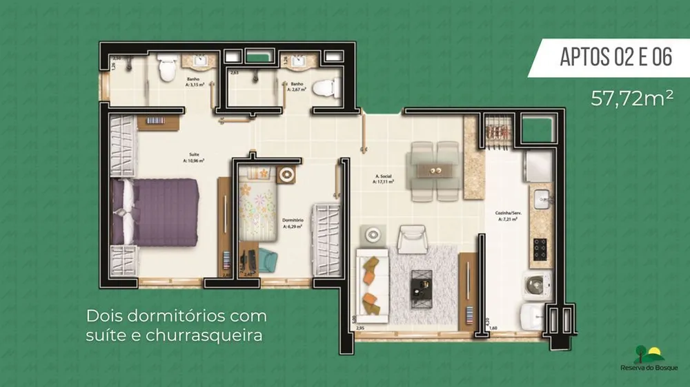 Apartamento, 2 quartos, 57 m² - Foto 10