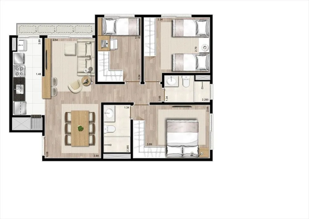 Apartamento, 2 quartos, 58 m² - Foto 8