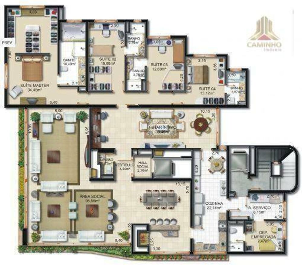 Apartamento, 4 quartos, 330 m² - Foto 2
