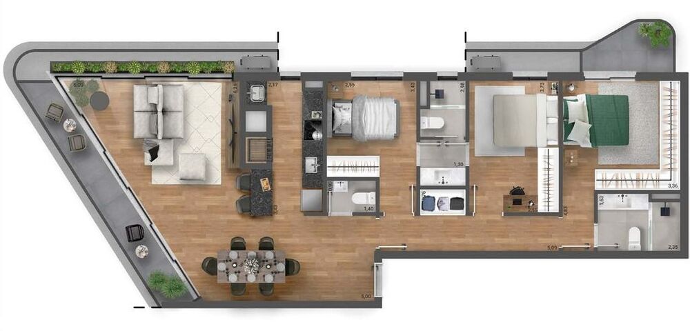 Apartamento à venda com 2 quartos, 102m² - Foto 5