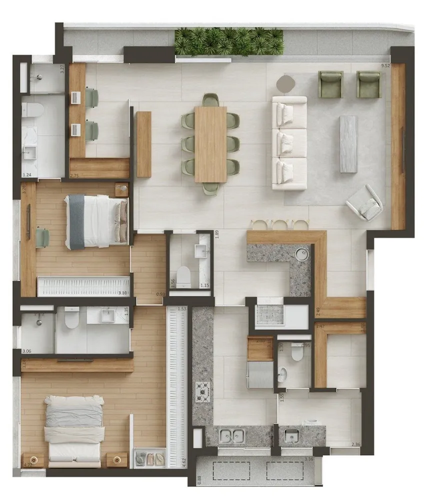 Apartamento, 3 quartos, 153 m² - Foto 1