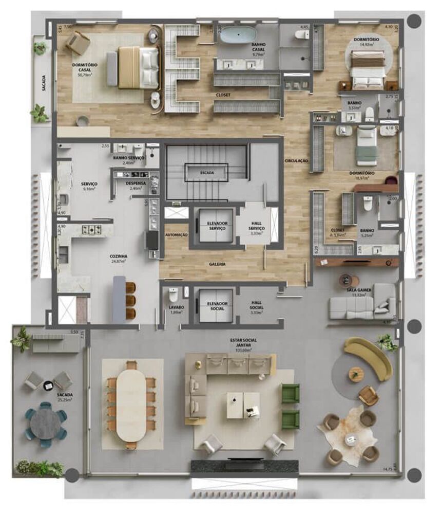 Apartamento à venda com 4 quartos, 356m² - Foto 6