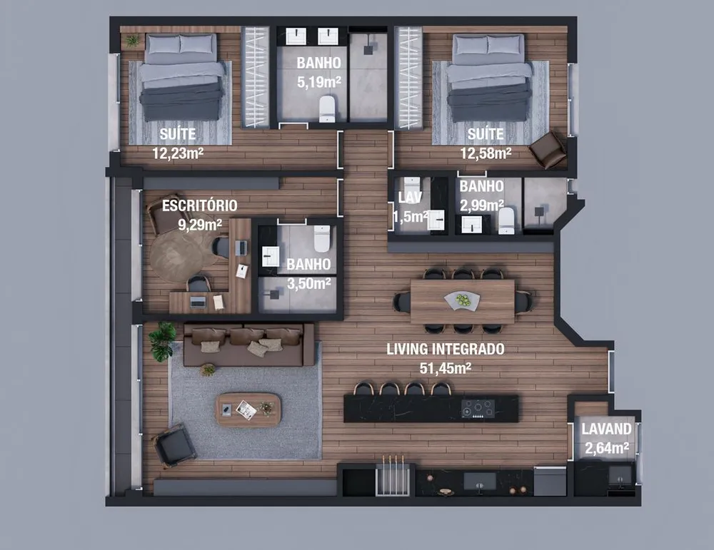 Apartamento, 3 quartos, 161 m² - Foto 2
