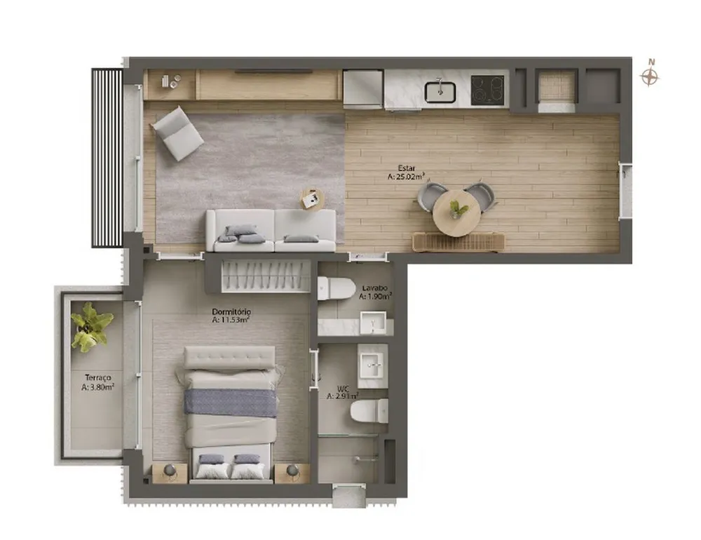 Apartamento, 1 quarto, 68 m² - Foto 8