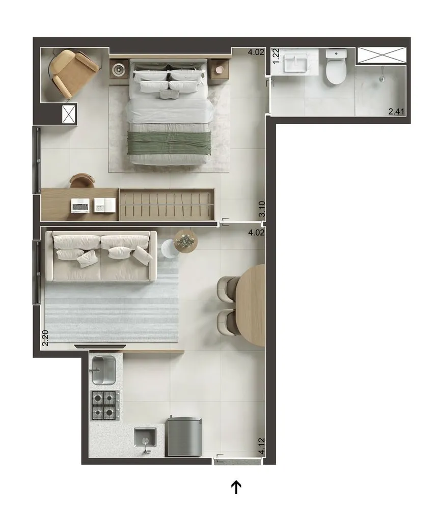 Sala-Conjunto, 47 m² - Foto 12