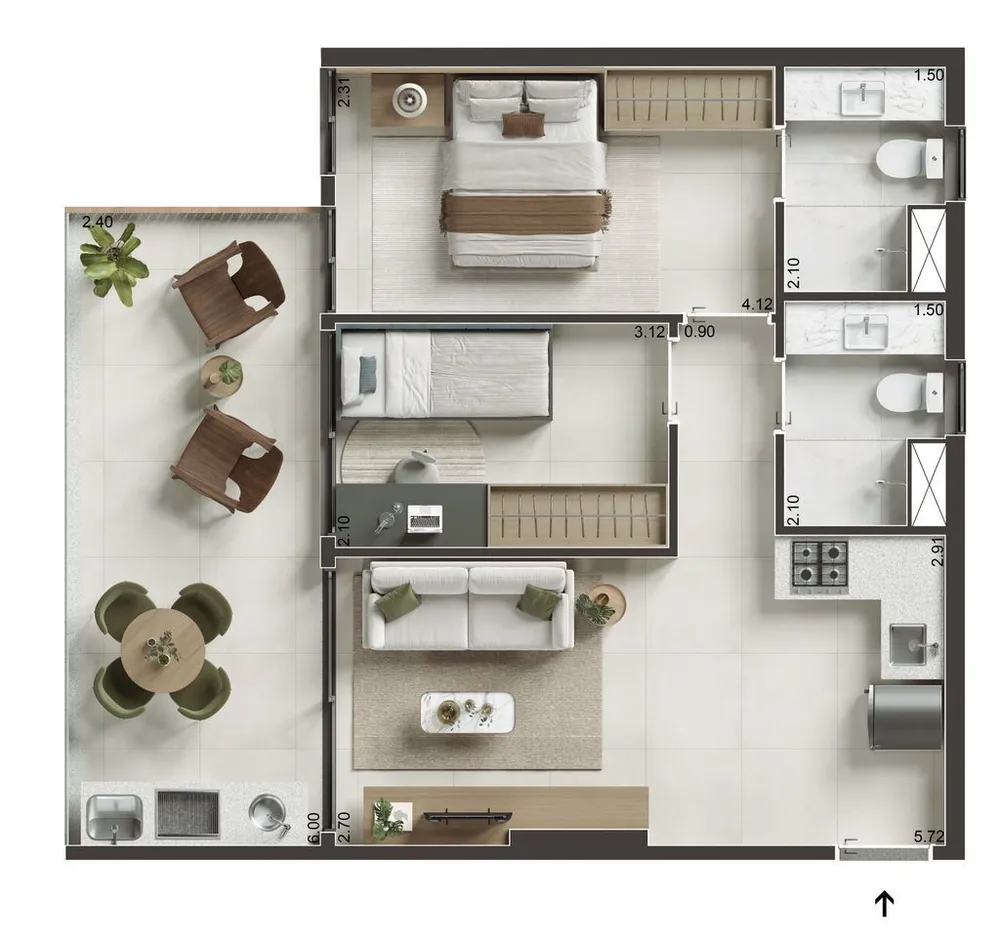 Sala-Conjunto, 47 m² - Foto 7