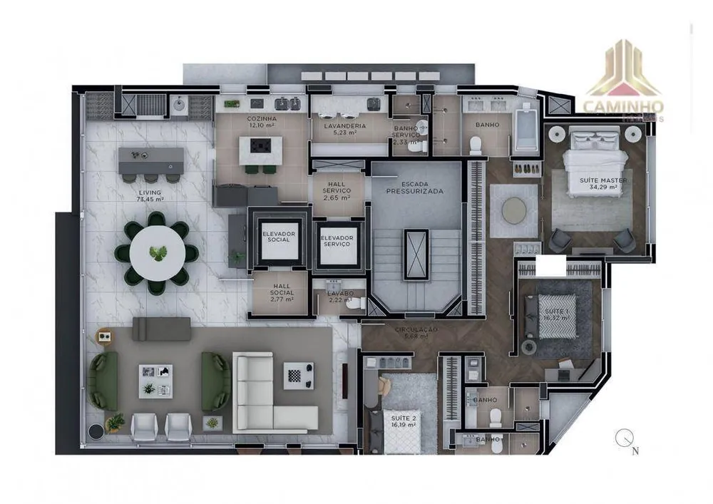 Apartamento, 3 quartos, 206 m² - Foto 6