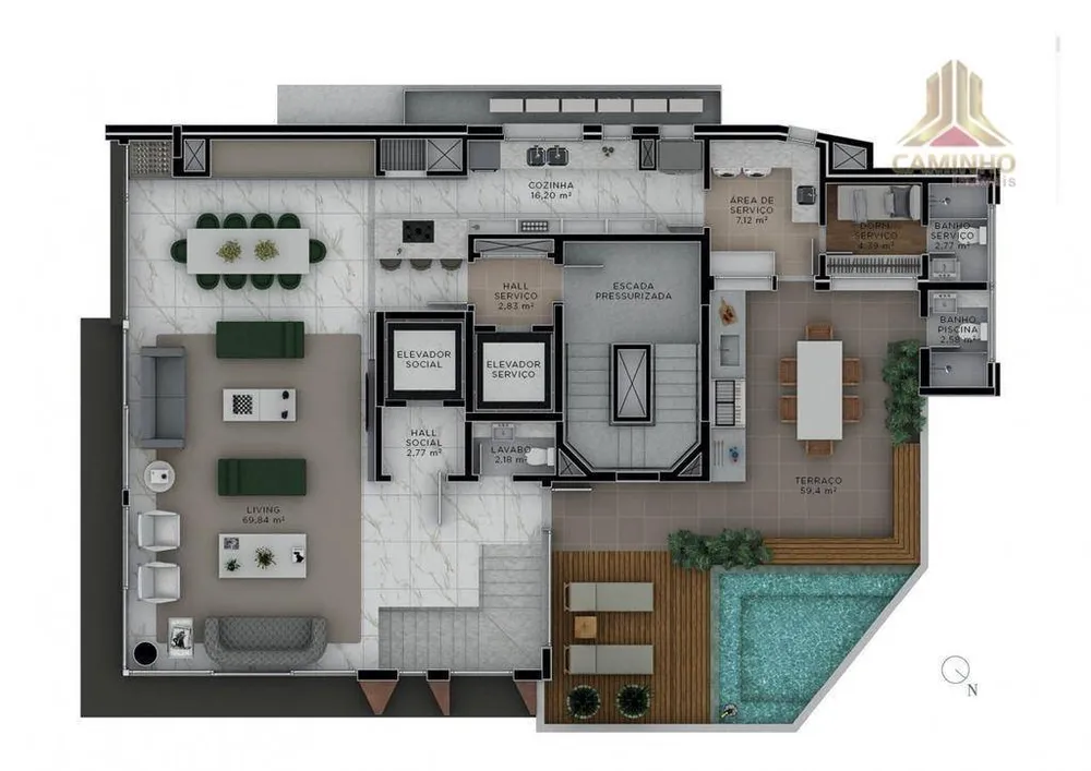 Apartamento, 3 quartos, 206 m² - Foto 8