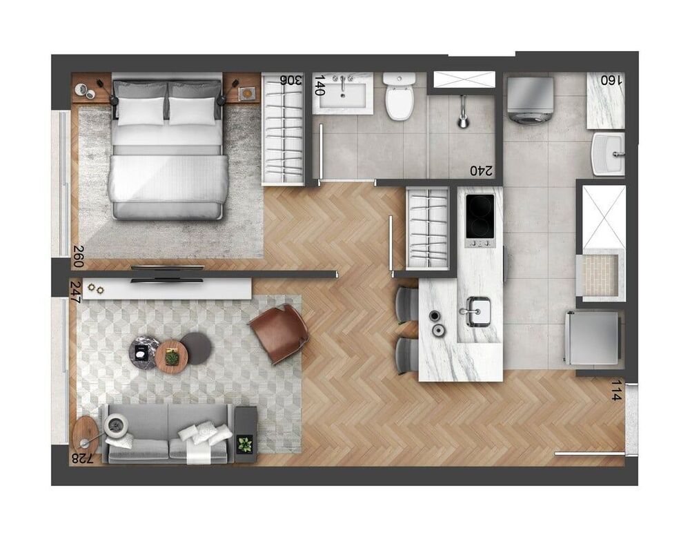 Apartamento à venda com 1 quarto, 43m² - Foto 3