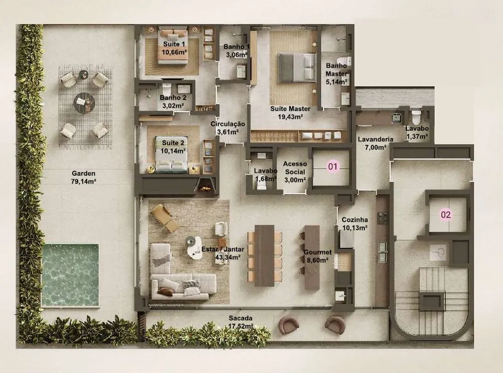 Apartamento, 3 quartos, 257 m² - Foto 9