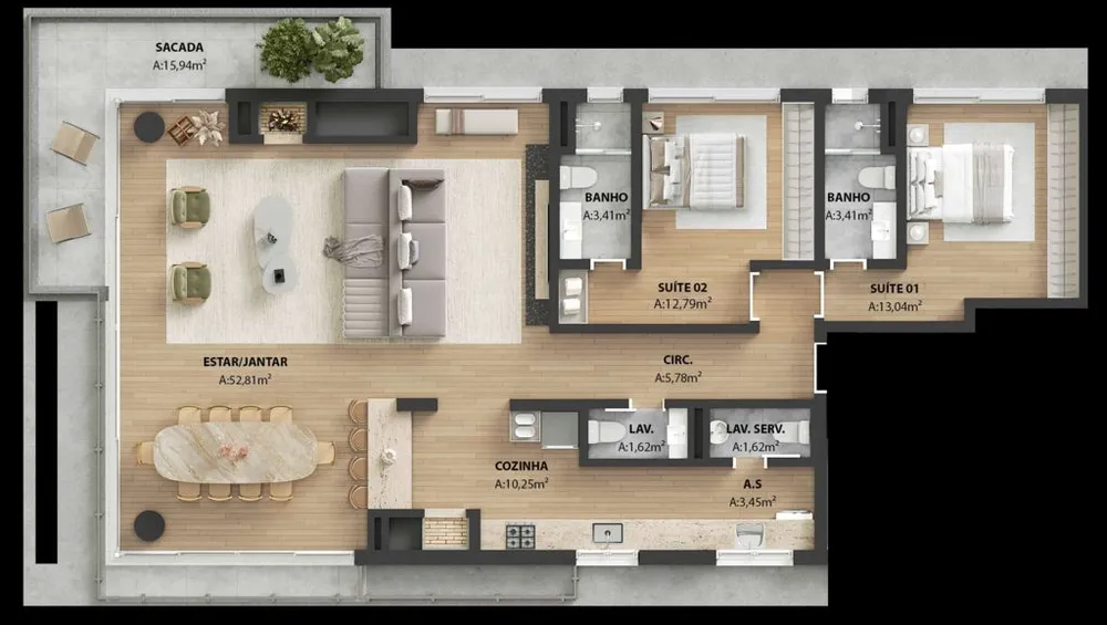 Apartamento, 2 quartos, 156 m² - Foto 10