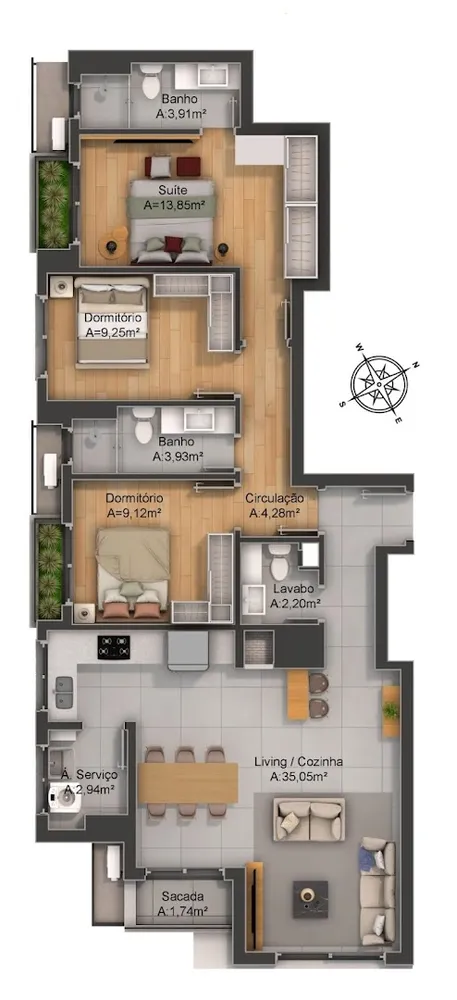 Apartamento, 2 quartos, 88 m² - Foto 7
