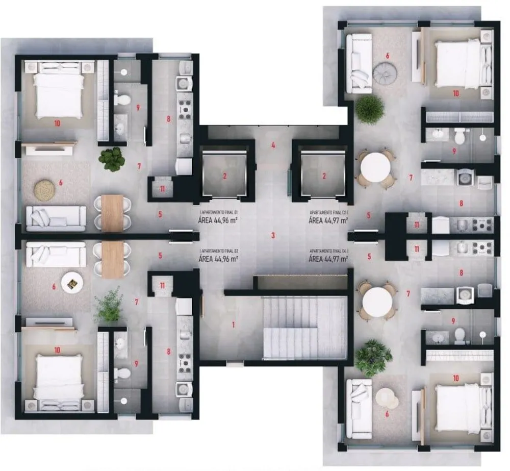 Apartamento, 1 quarto, 44 m² - Foto 3