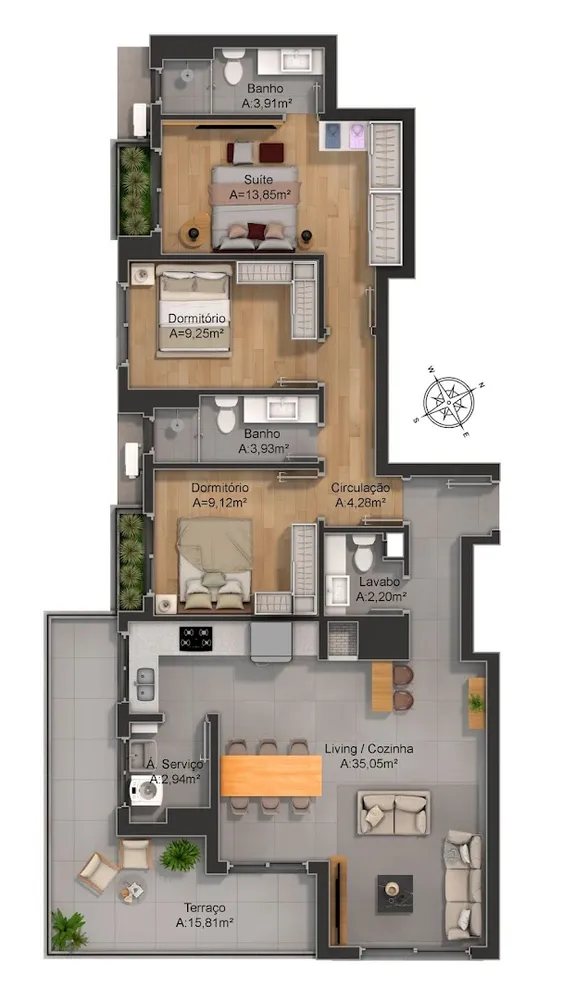 Apartamento, 3 quartos, 139 m² - Foto 10