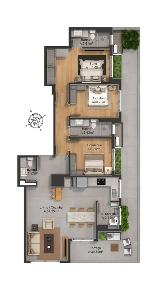 Apartamento, 3 quartos, 139 m² - Foto 11
