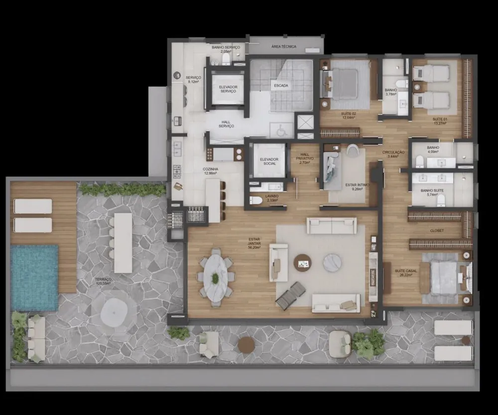 Apartamento, 3 quartos, 214 m² - Foto 7