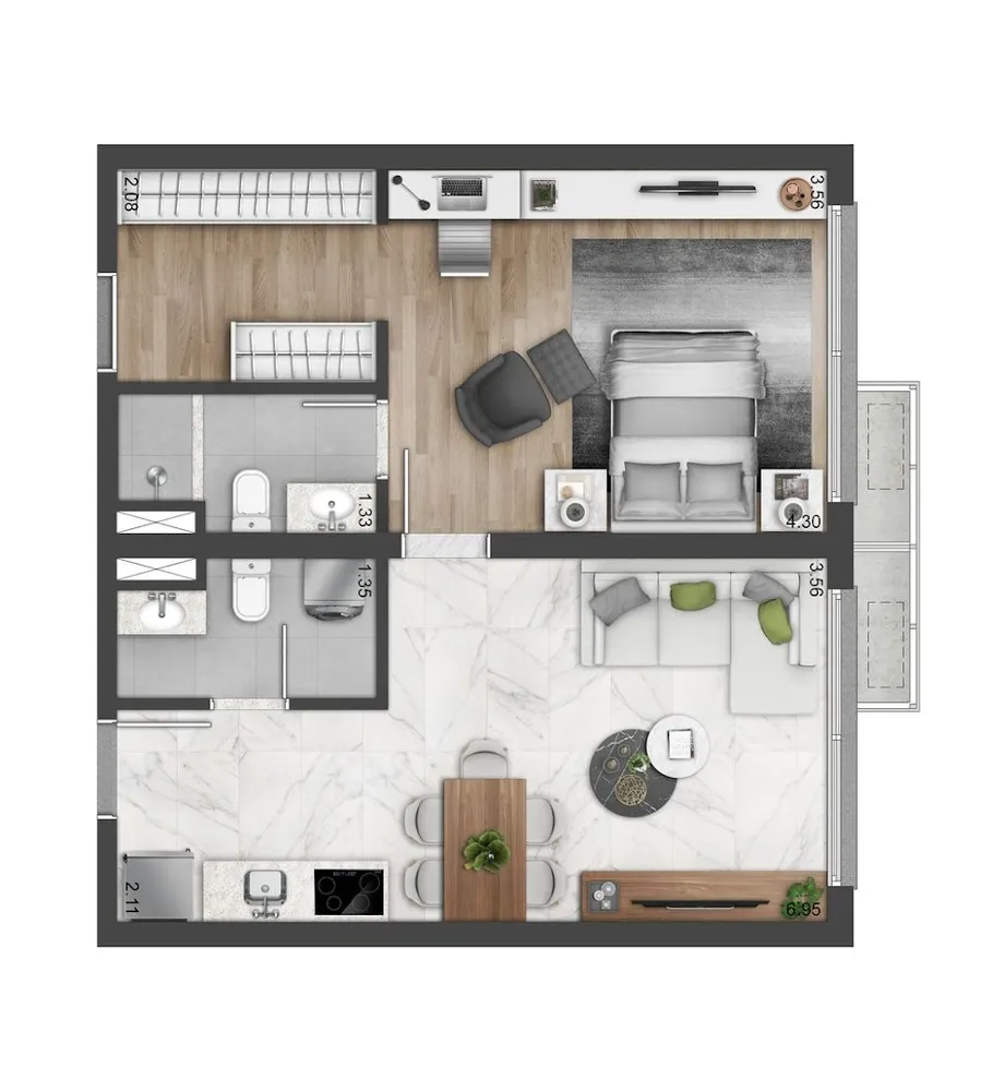 Apartamento, 1 quarto, 44 m² - Foto 7