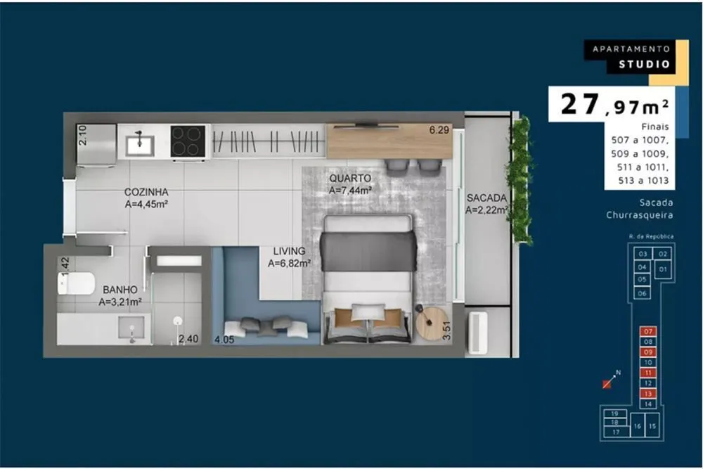 Kitnet-Studio, 28 m² - Foto 2