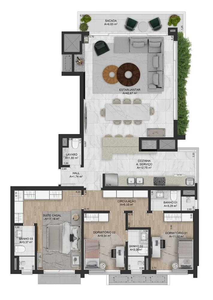 Apartamento, 3 quartos, 151 m² - Foto 10