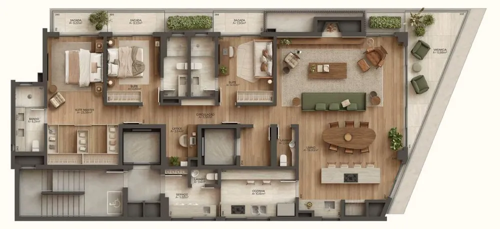Apartamento, 3 quartos, 202 m² - Foto 2