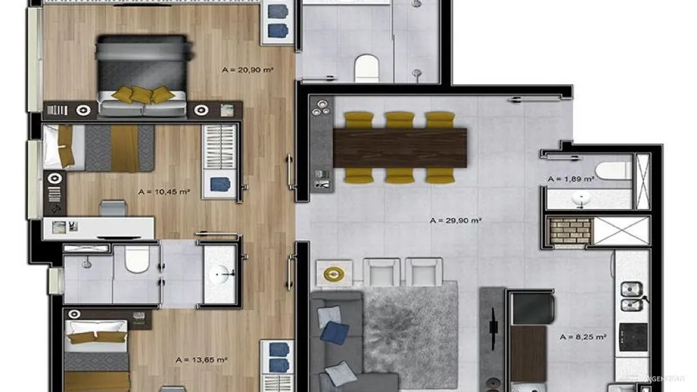 Apartamento, 3 quartos, 100 m² - Foto 3