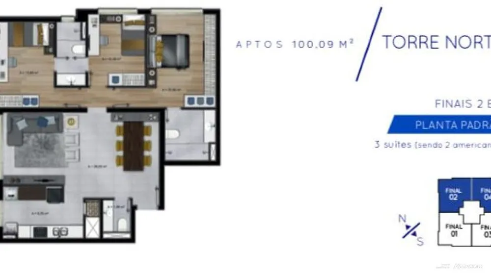 Apartamento, 3 quartos, 100 m² - Foto 4