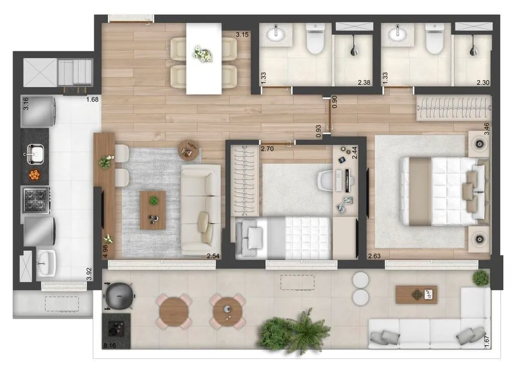 Apartamento, 3 quartos, 67 m² - Foto 5
