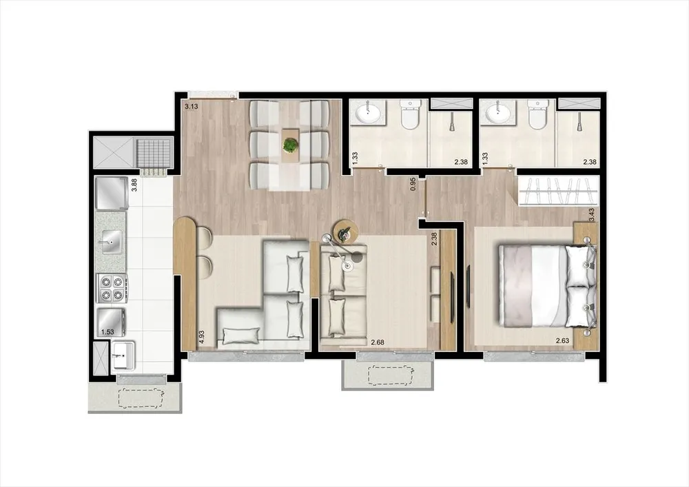Apartamento, 3 quartos, 67 m² - Foto 10