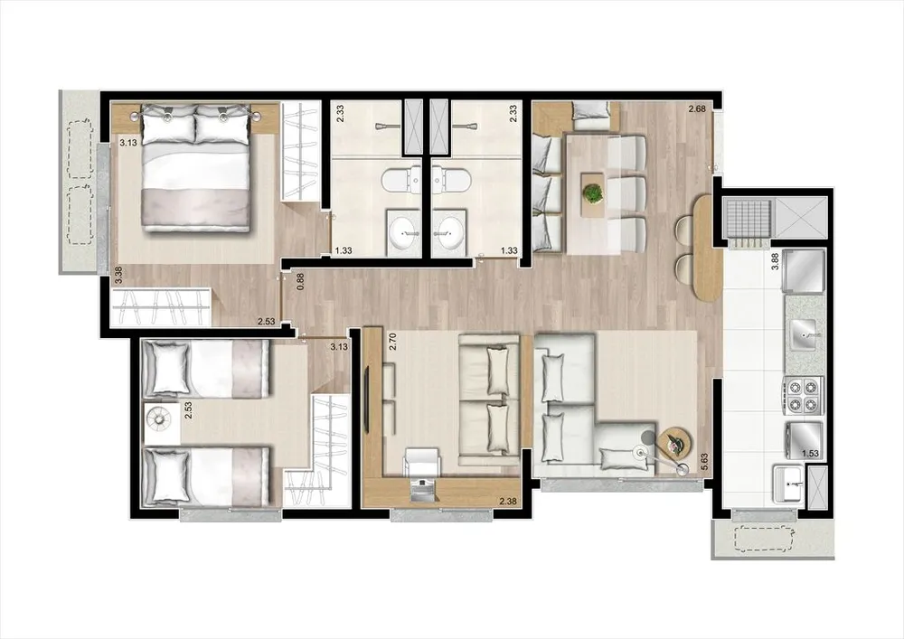 Apartamento, 3 quartos, 67 m² - Foto 11