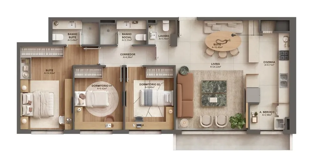 Apartamento, 3 quartos, 95 m² - Foto 9