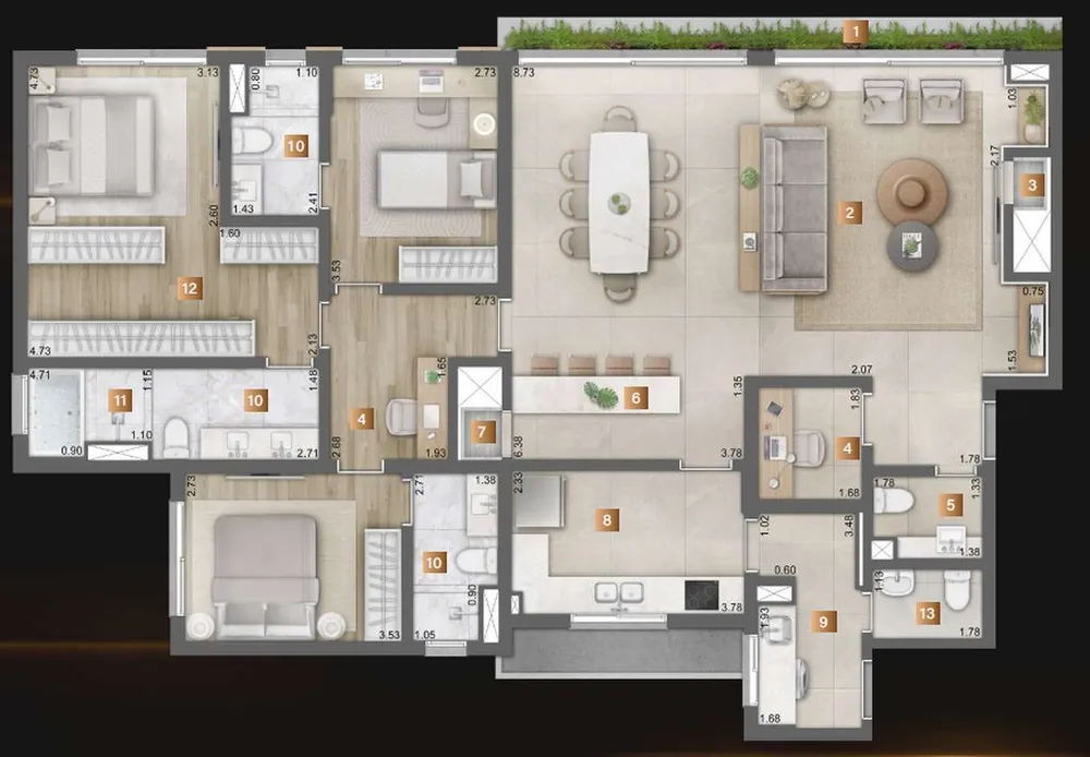 Cobertura, 4 quartos, 392 m² - Foto 11