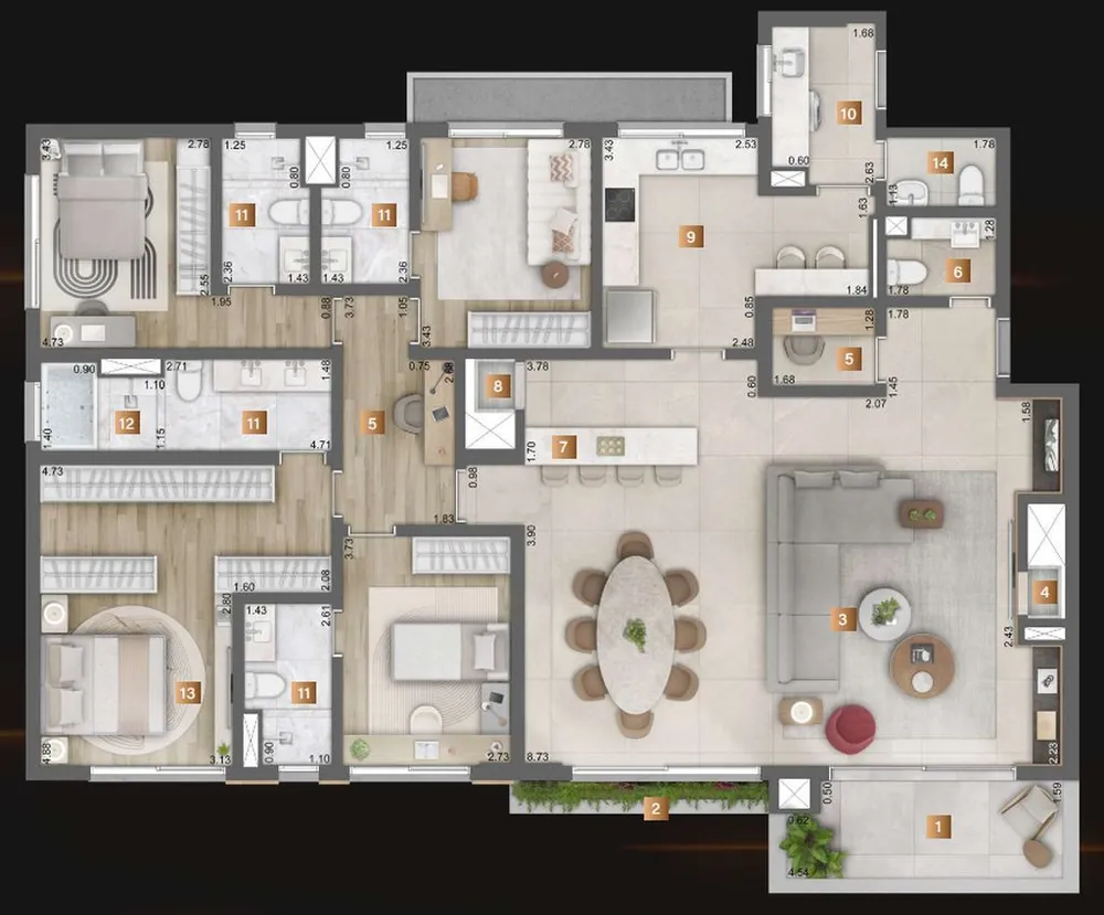 Cobertura, 4 quartos, 392 m² - Foto 3