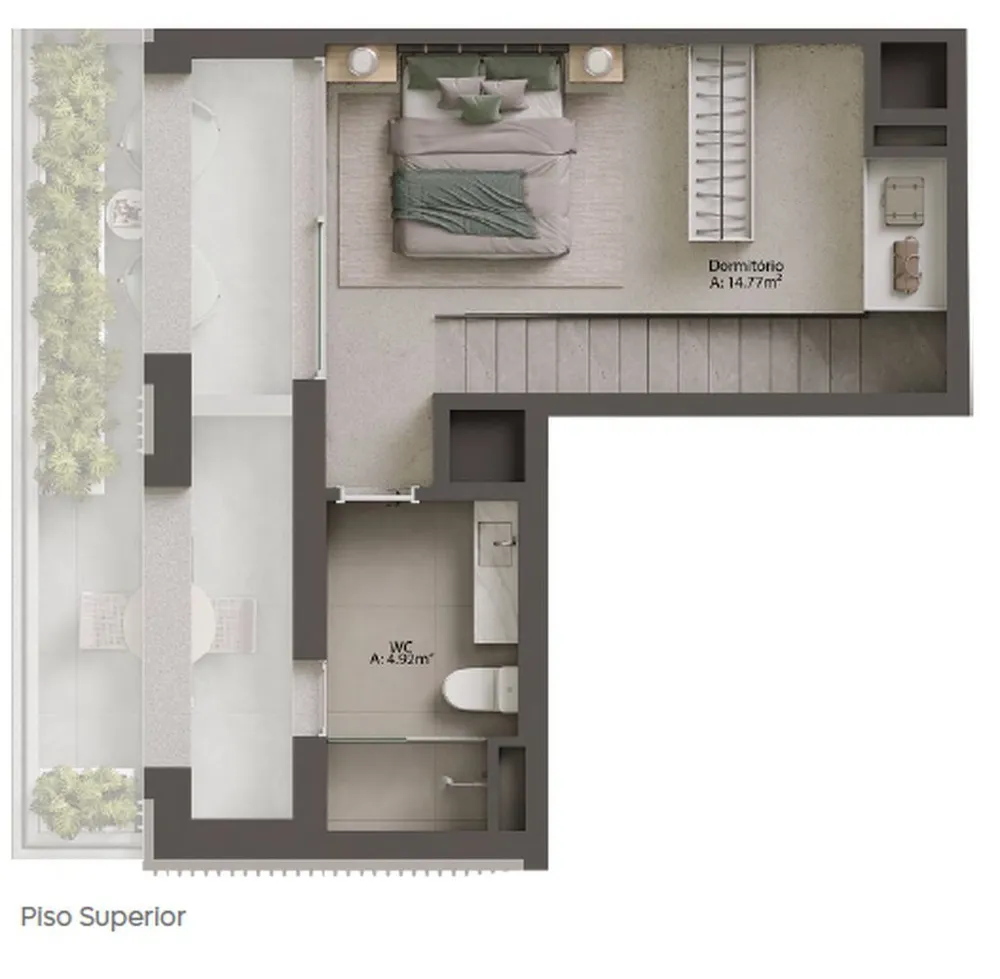 Apartamento, 1 quarto, 55 m² - Foto 2