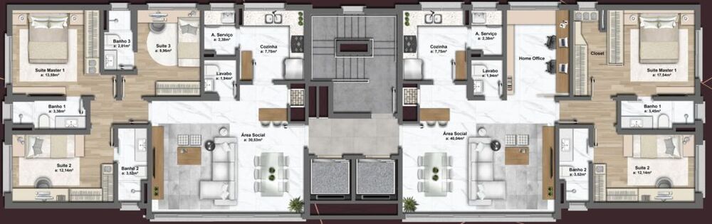 Apartamento à venda com 3 quartos, 107m² - Foto 2